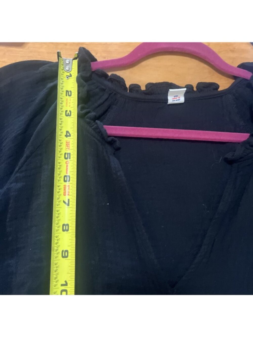 Old Navy Sz Xl Black Pockets Flutter Sleeve Crinkle Gauze Mini Swing Dress - Picture 9 of 12